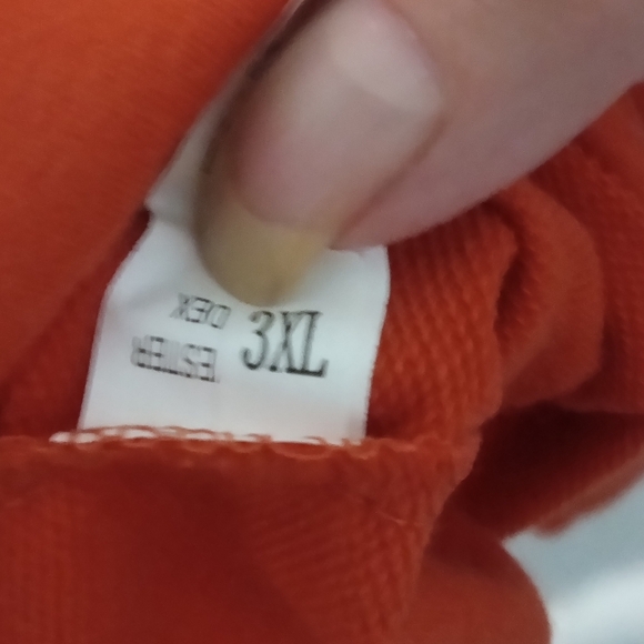 Vibrant Orange Long Sleeve Top with Graphic Design - Picture 3 of 5